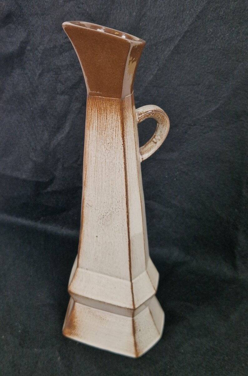Vase en céramique cubiste, années 1950