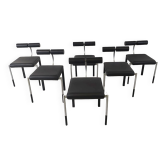 Chaises de salle à manger italiennes post-modernes, lot de 6, années 1980