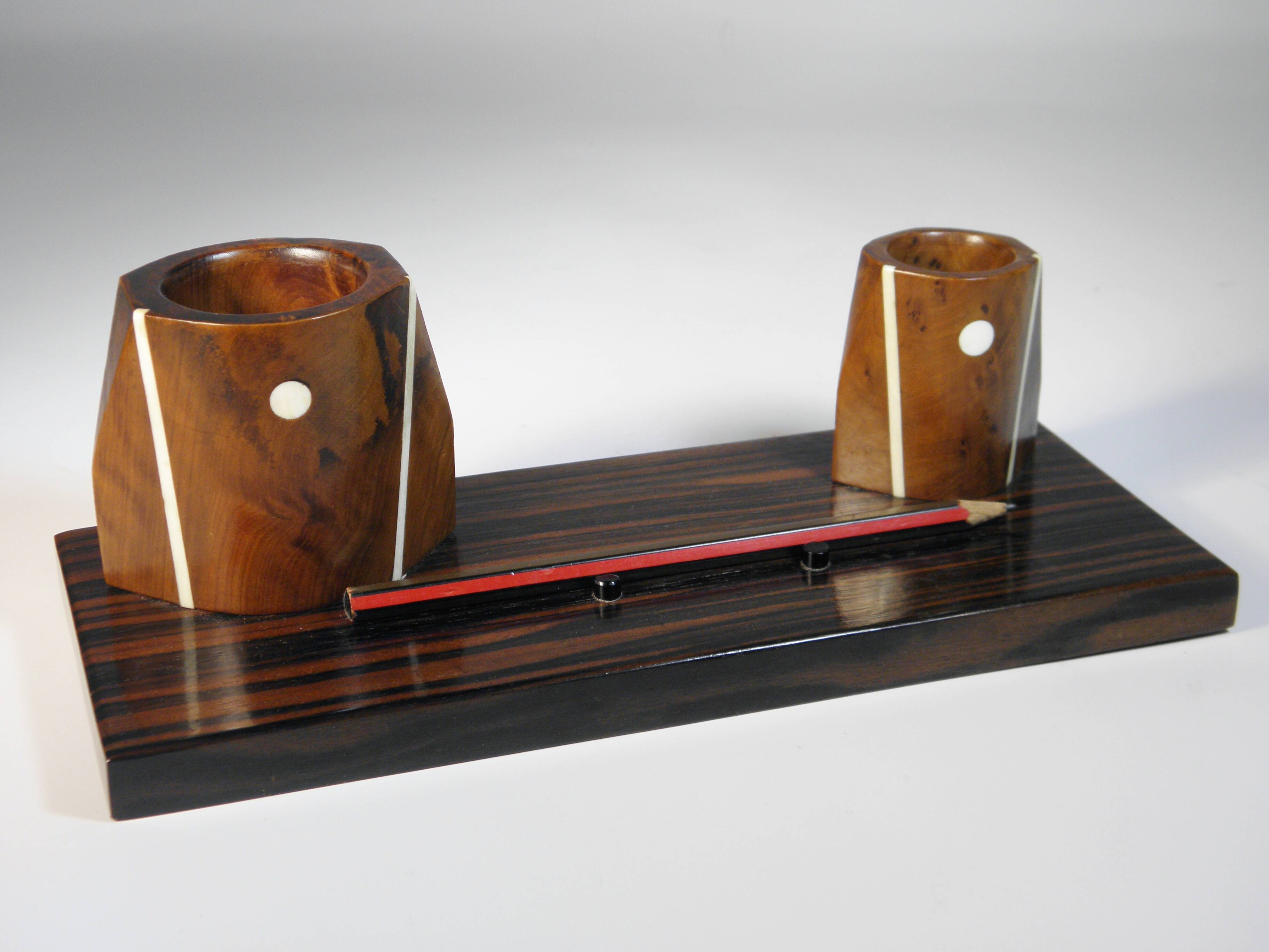 SET DE BUREAU en EBENE de MACASSAR