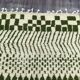Handmade pure wool rug, green and white, size 140 x 260 cm