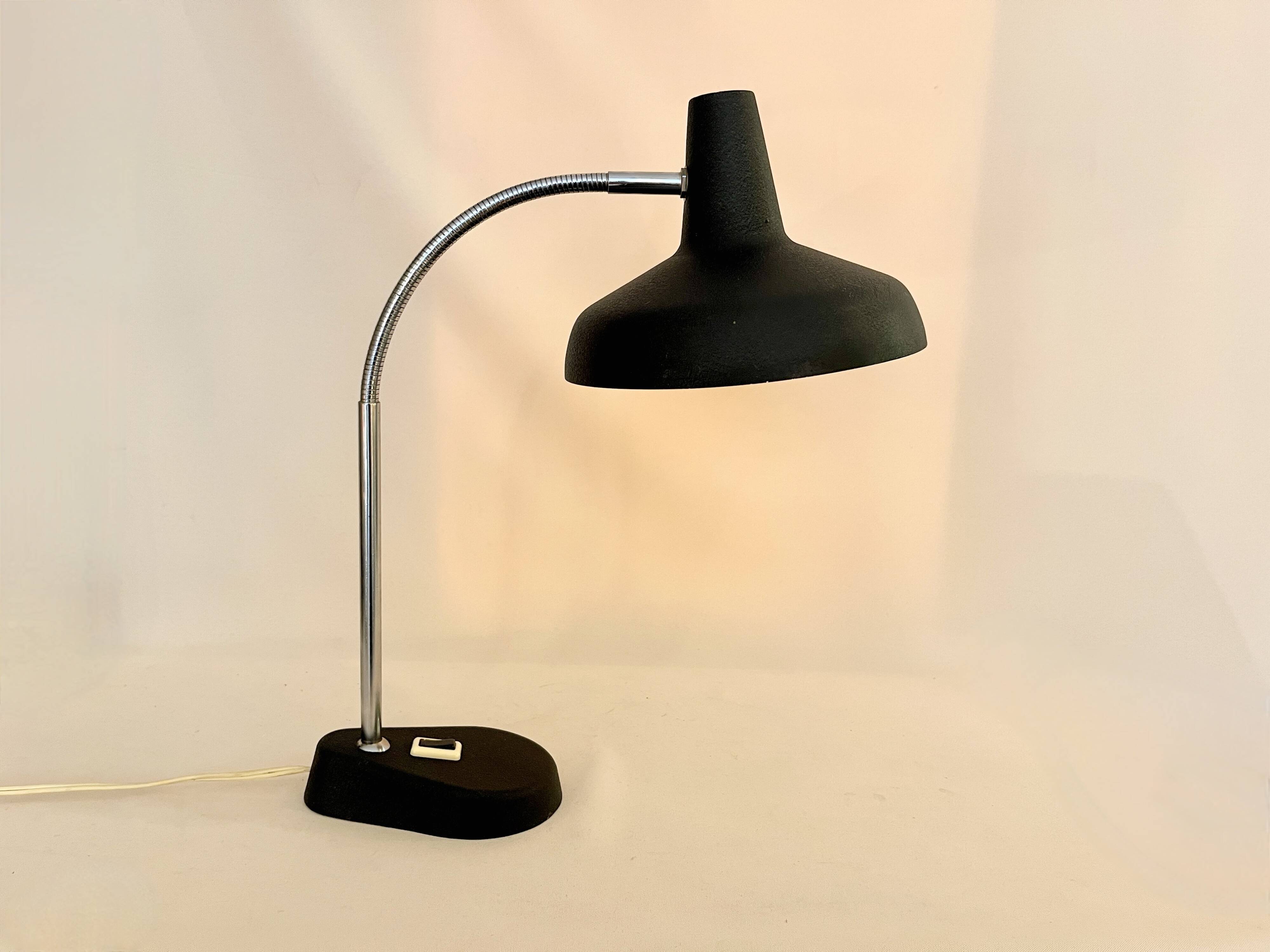 Vintage flexible black alunimor desk lamp 1950 1960
