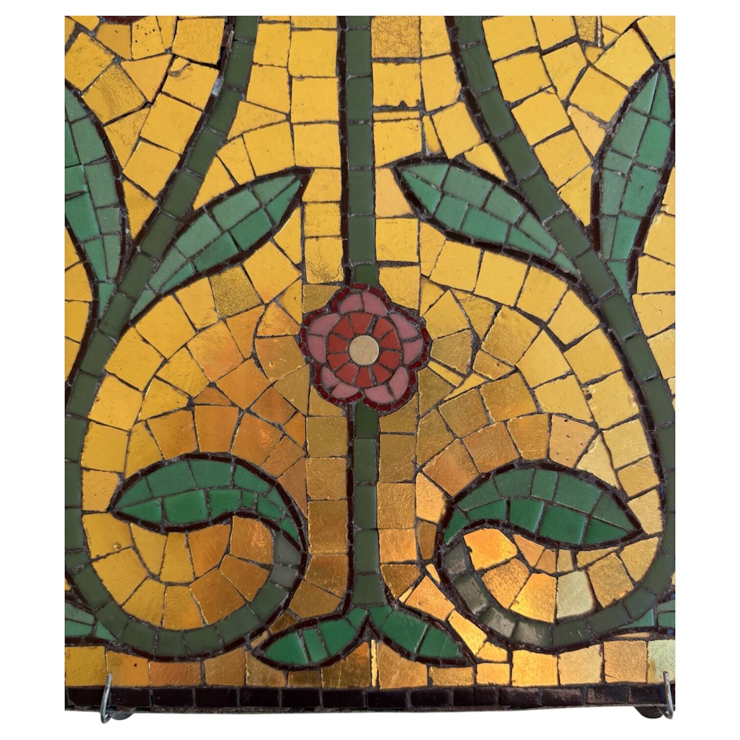 Wall plaque in floral mosaic, around 1900