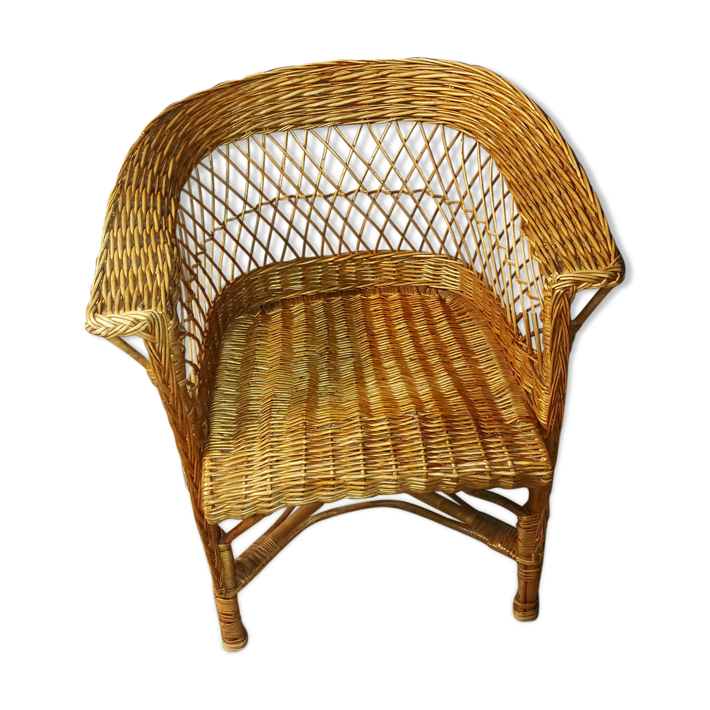 Fauteuil en rotin vintage