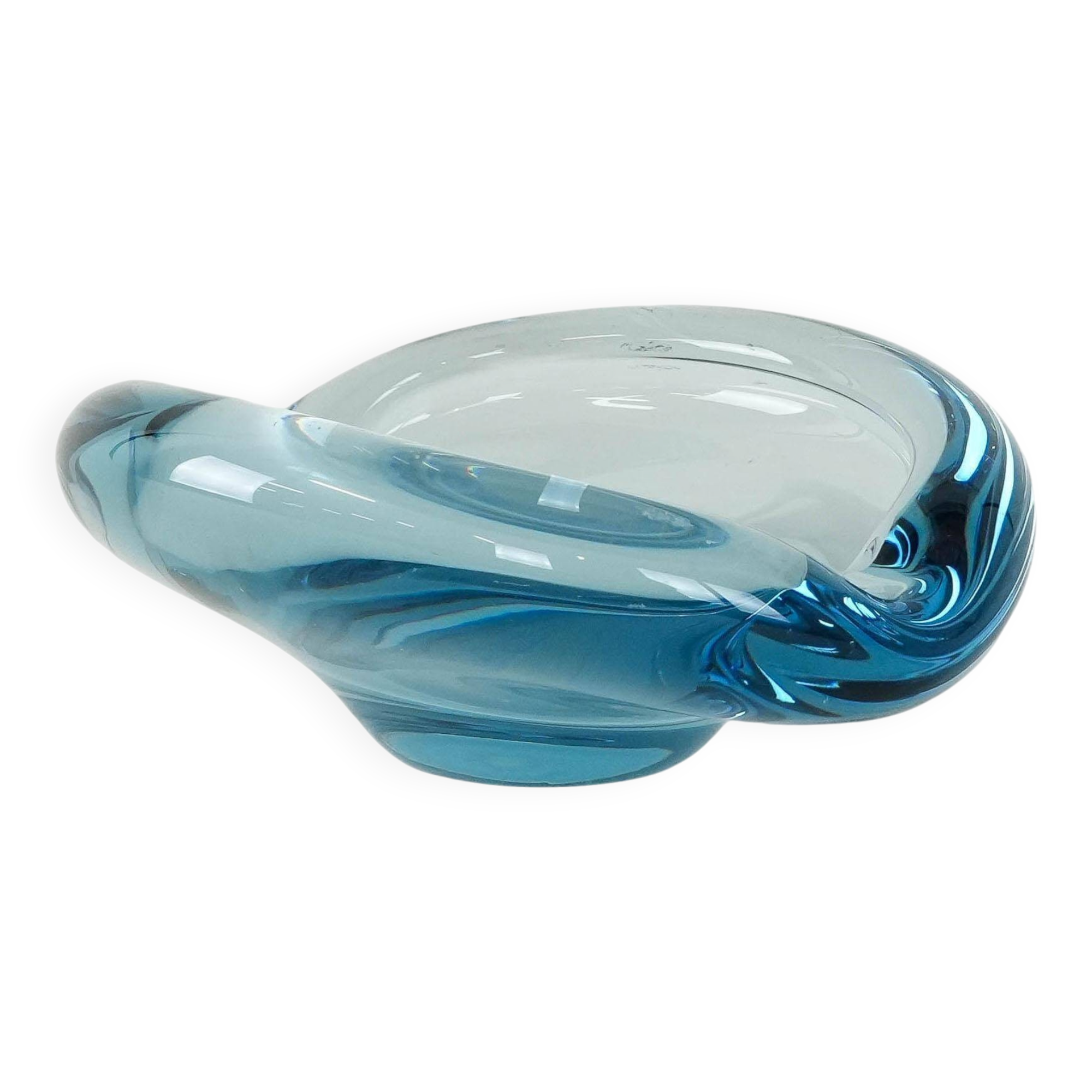 Glass platter, Danish design, 1960s, manufacturer: Holmegaard, designer: Pe