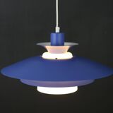 Blue design lamp by jeka metaltryk model stine - denmark 1970 - 100 % original