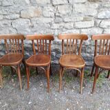 Series of 4 chairs bistro Mahieu 50s