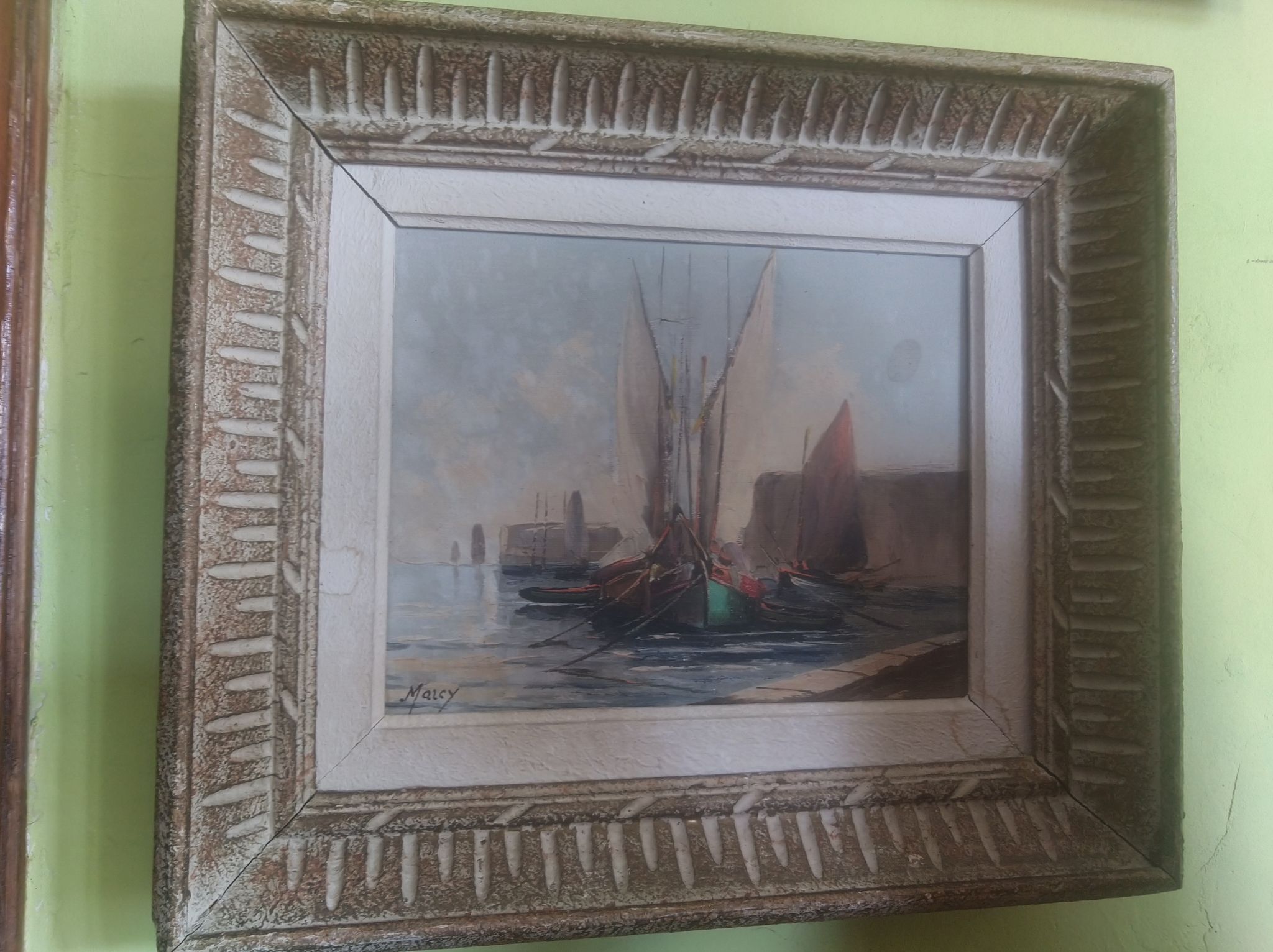 Tableau marine vers 1940 par Claude Marcy