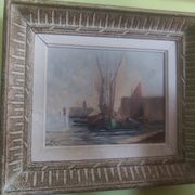 Tableau marine vers 1940 par Claude Marcy