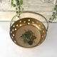 Brass cloisonne basket with handle – mid century circa 1950s art deco