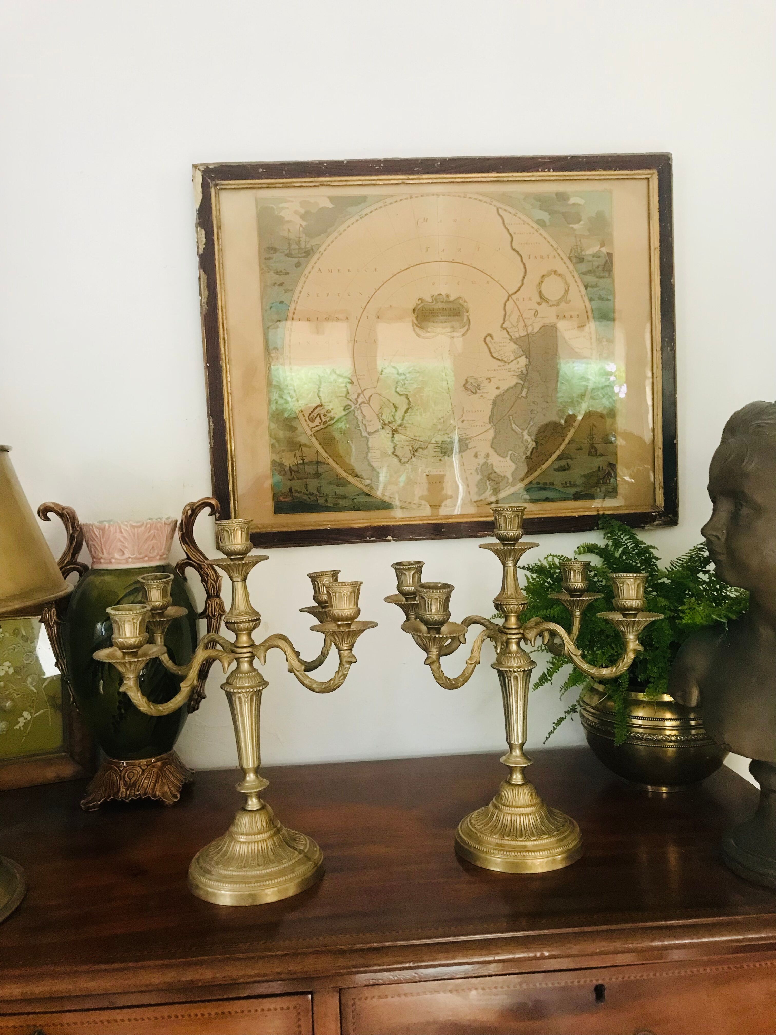 Pair of gilded bronze chandeliers