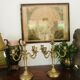 Pair of gilded bronze chandeliers