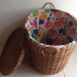 Vintage wicker laundry basket