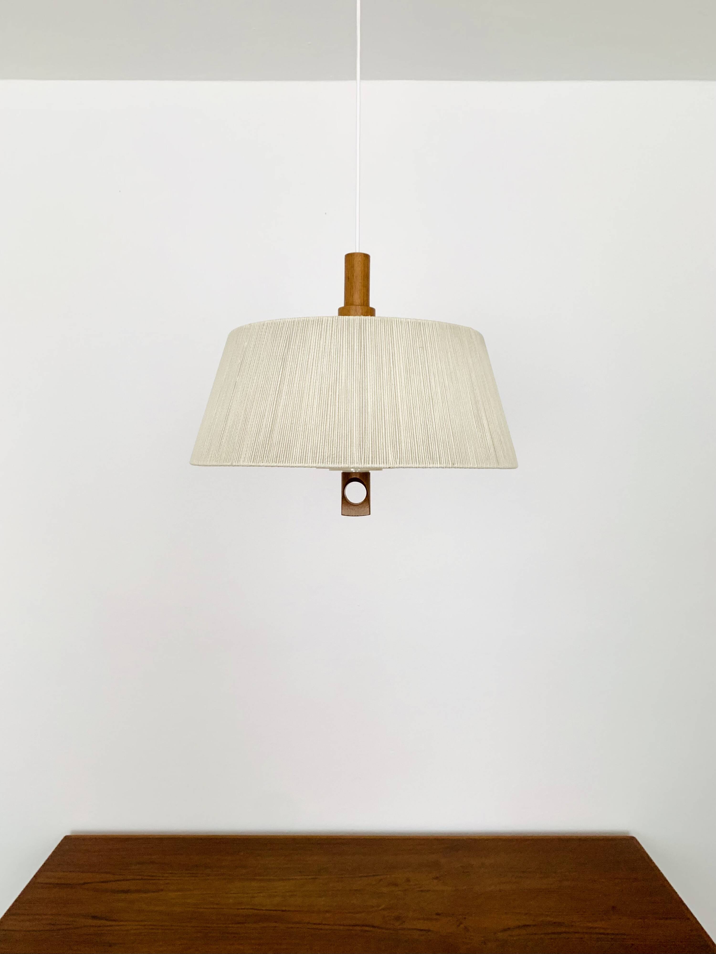 Raffia Bast and Walnut Pendant Lamp by Temde