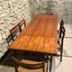 Table vintage scandinave en teck avec deux rallonges