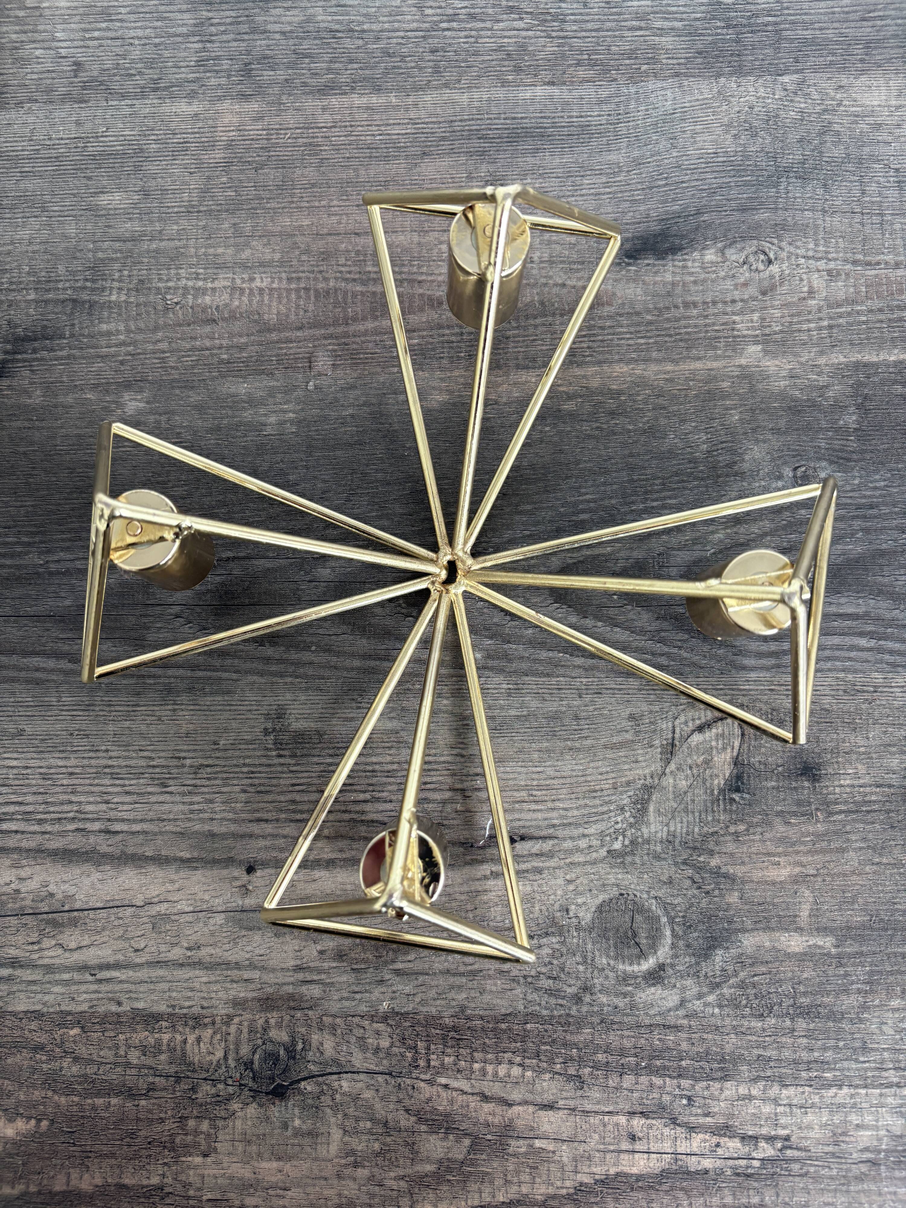 Scandinavian vintage design gold candelabra