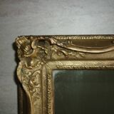Wooden mirror and gilded stucco rocaille style 33x29