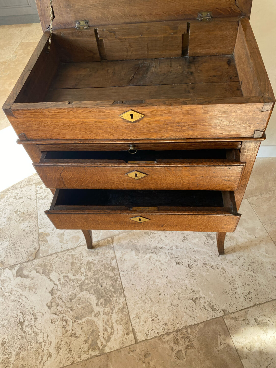 Commode écritoire chêne début 19 e