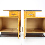 Set of two bedside tables designed by Jindřich Halabala for UP závody, 1950's.