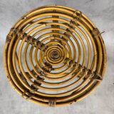 Round rattan stool from the 70s