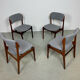 4 chaises de salle à manger danoise du milieu du siècle modèle 49 par Erik Buch pour O.D. Mobler, années 1960
