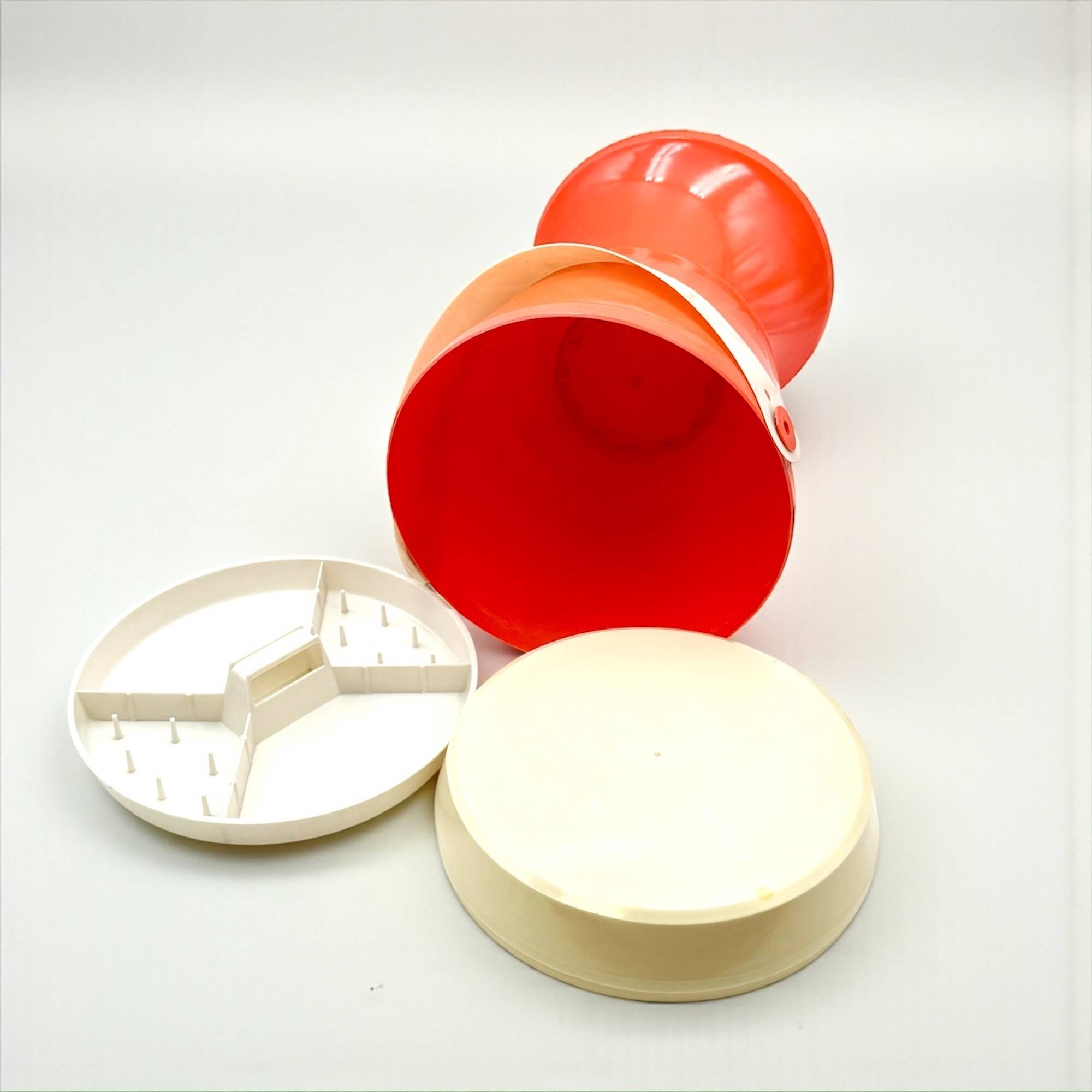 Tabouret de rangement orange Flair Pays-Bas années 70