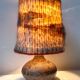 Ceramic lamp, chamotte stoneware and wool by Alain Blanchard, France 1970