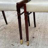 4 Scandinavian chairs in solid wood and white imitation leather