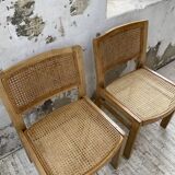 Pair of Baumann chairs beech and cannage