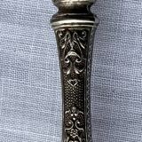 Old salad service in horn and silver metal