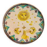 Handmade plate with moon and sun in Romania