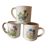 3 vintage stoneware mugs
