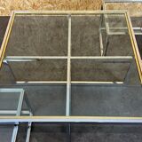 Table basse chrome & laiton 2 tables gigognes