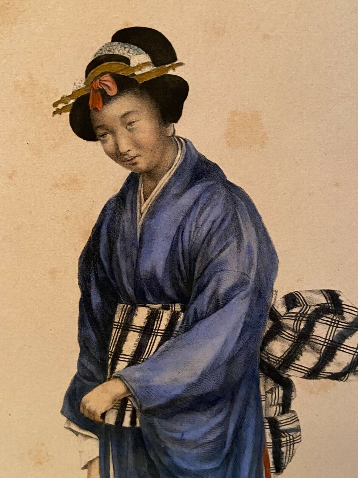 Color engraving XIXth Noble Lady of Japan