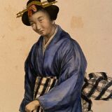 Color engraving XIXth Noble Lady of Japan