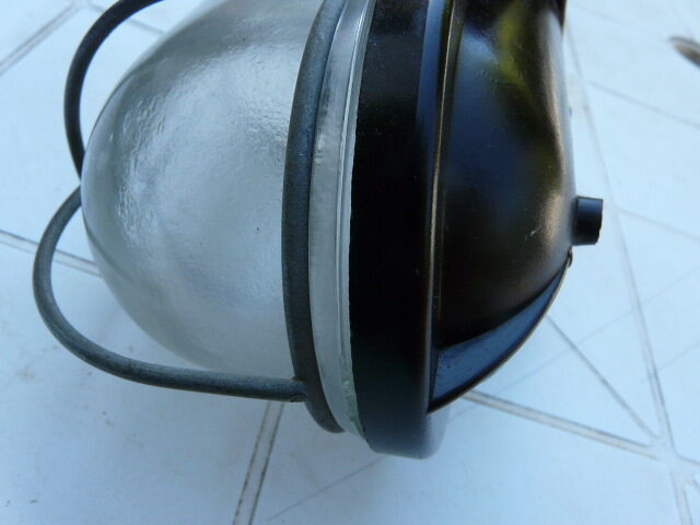 Wall lamp porthole lamp bakelite and glass with grid