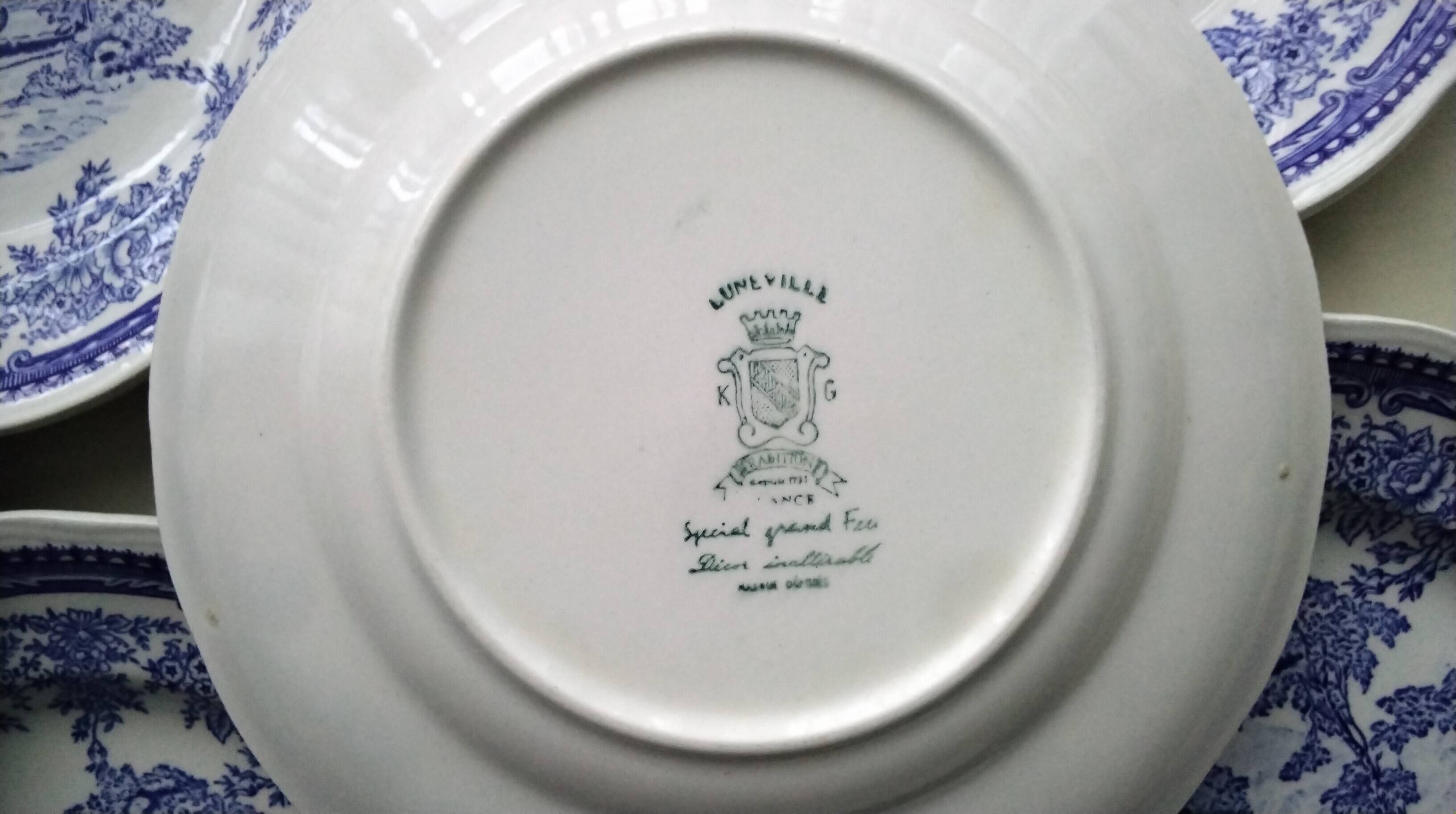8 Dessert plates Lunéville Tradition KG Special Grand Feu