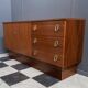 Sideboard brass grips on the drawers 1970s palisander