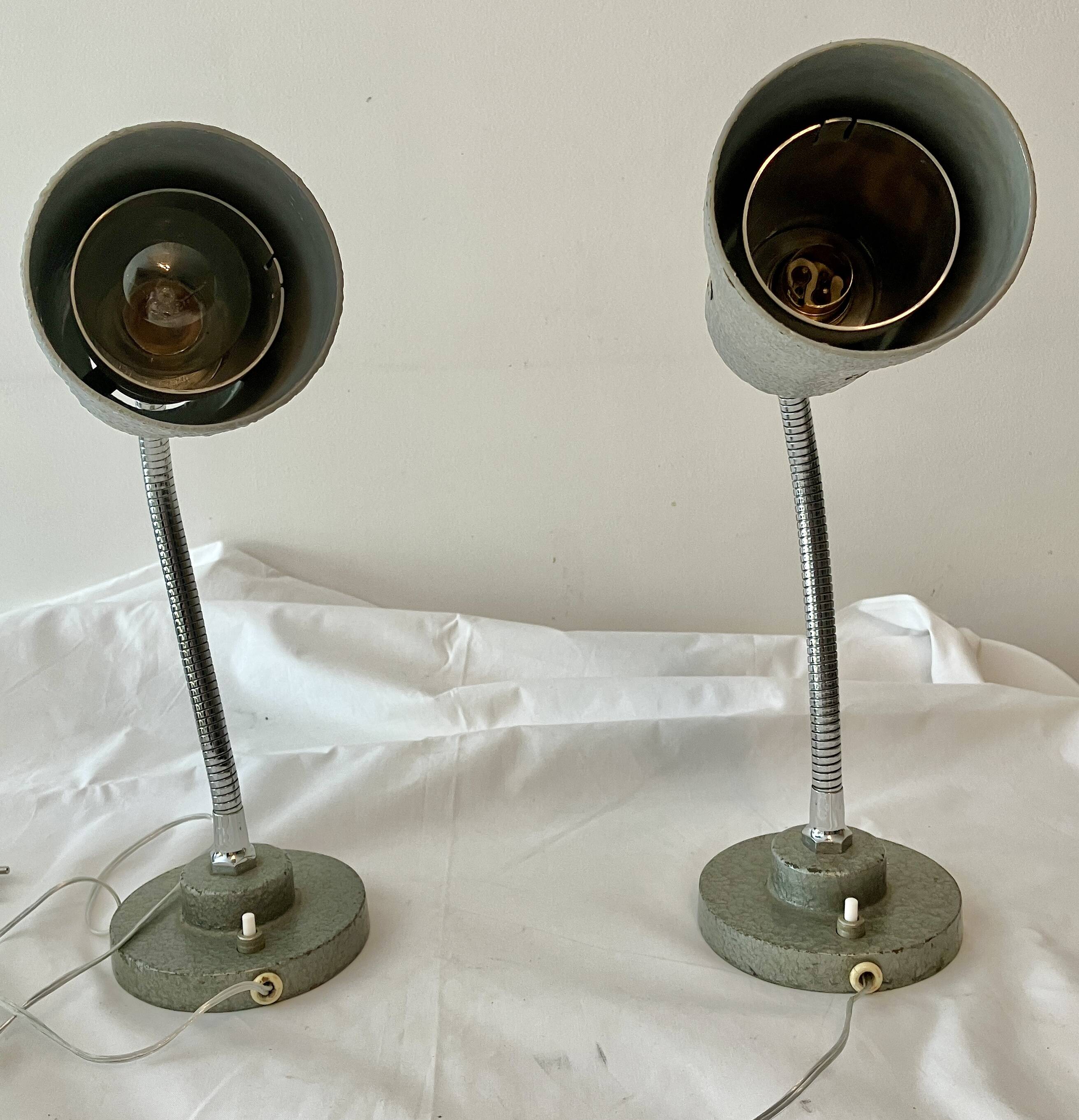 Pair of cogit workshop lamps