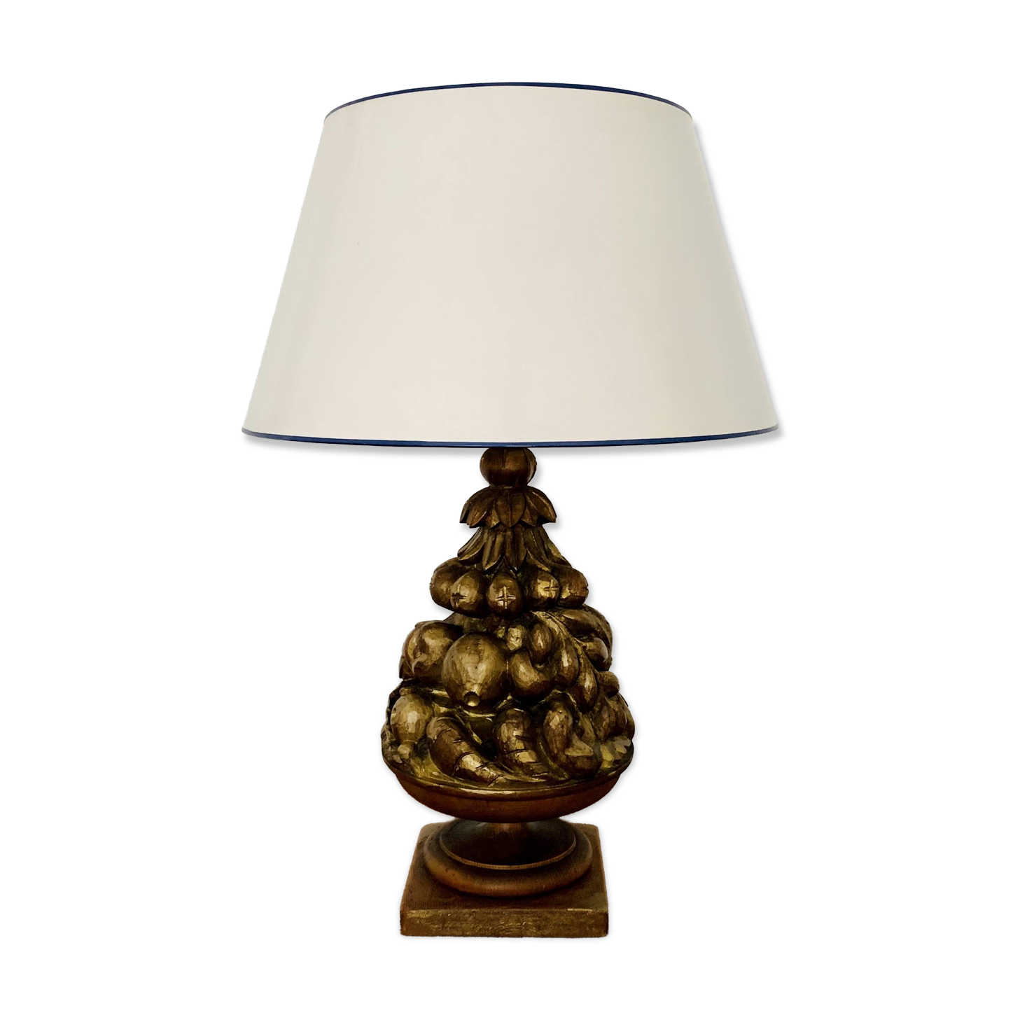 Wooden Hollywood Regency Table Lamp