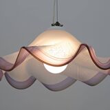 Suspension italienne en verre de Murano argenté, années 1970