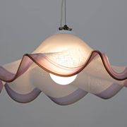 Mid-Century Modern Italian Murano Silver Leaf Glass Pendant Lamp, 1970s
