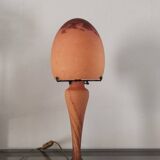Vintage mushroom lamp glass paste signed art de France 1970