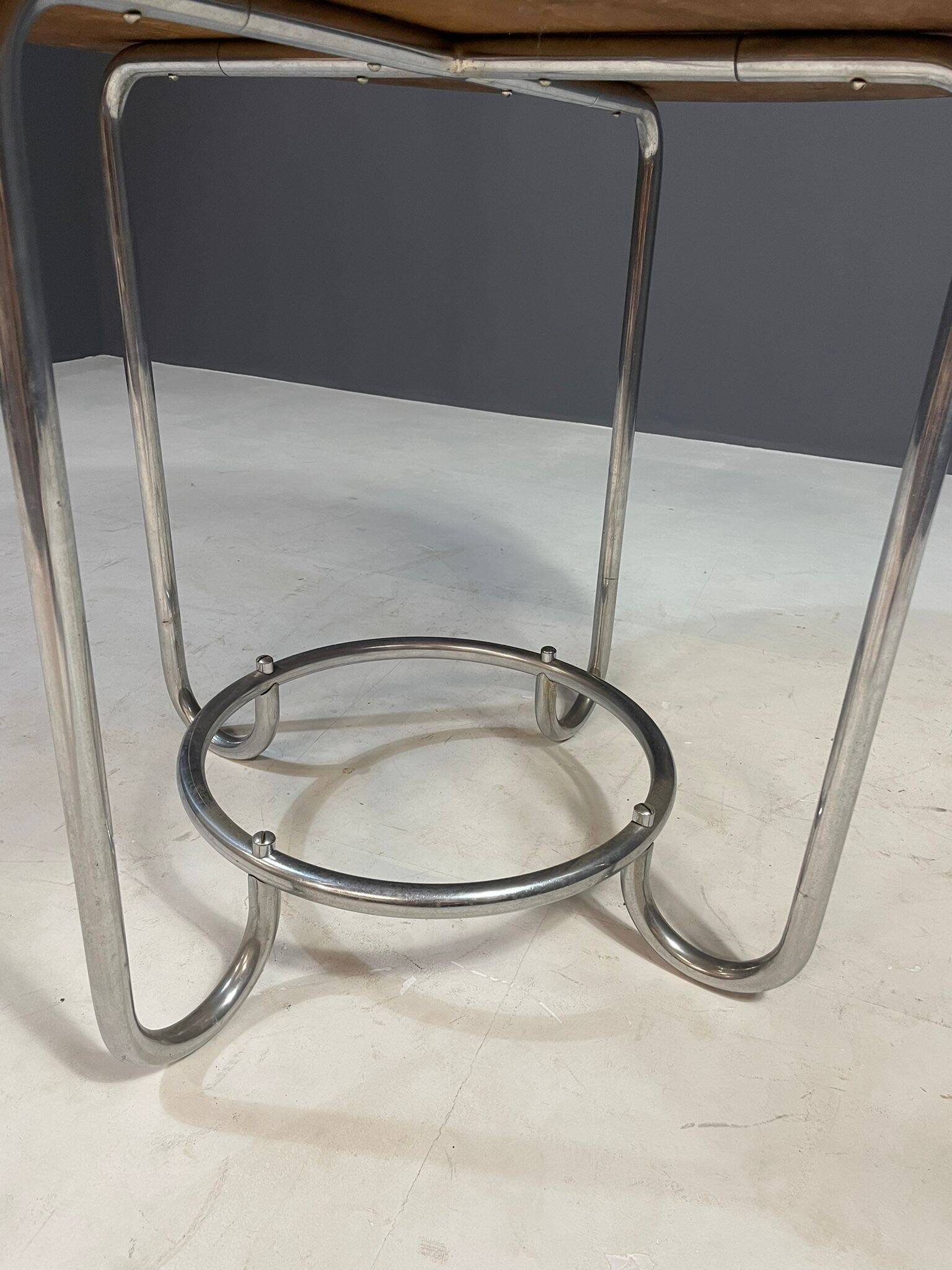 Table basse ronde Bauhaus par Robert Slezák, Tchécoslovaquie, années 1930