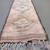 Vintage Turkish  Tribal Runner 460x83 cm veg dye wool rug tribal, handmade
