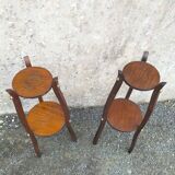 Pair of oak side tables