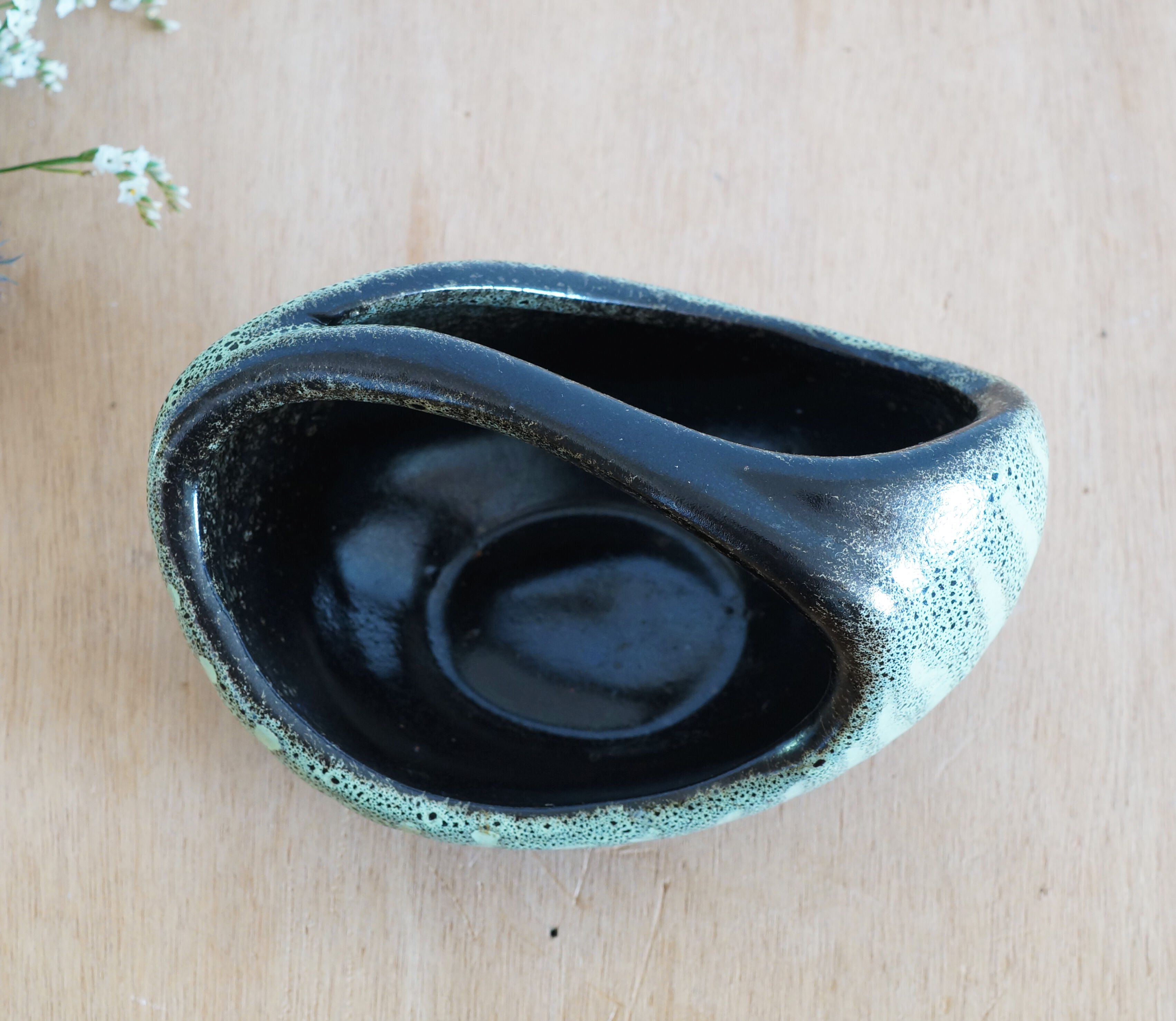 70s glazed ceramic tidy