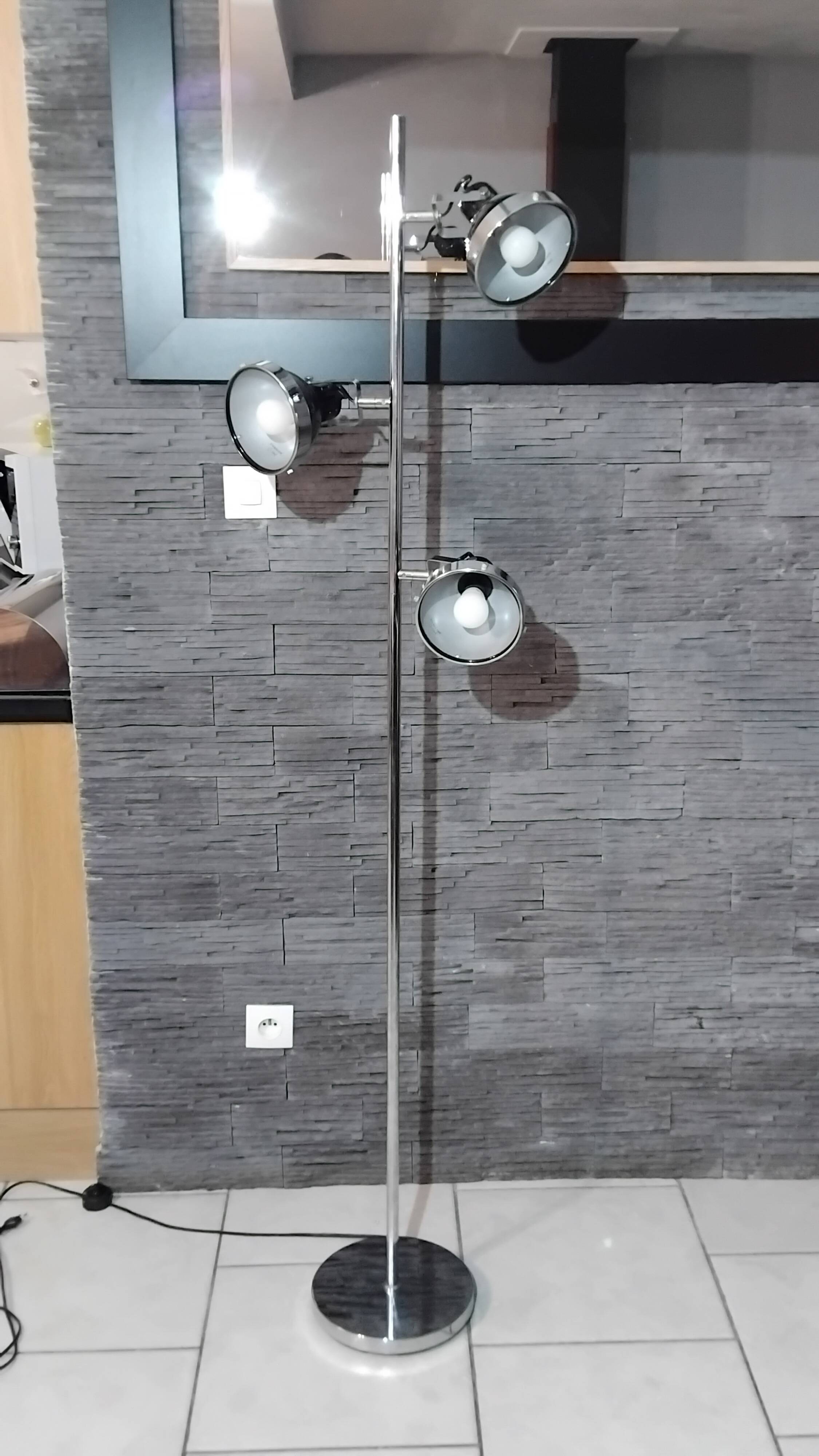 Lampadaire vintage réglables 3 spot orientable