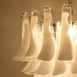 Murano glass chandelier in white and translucent glass
