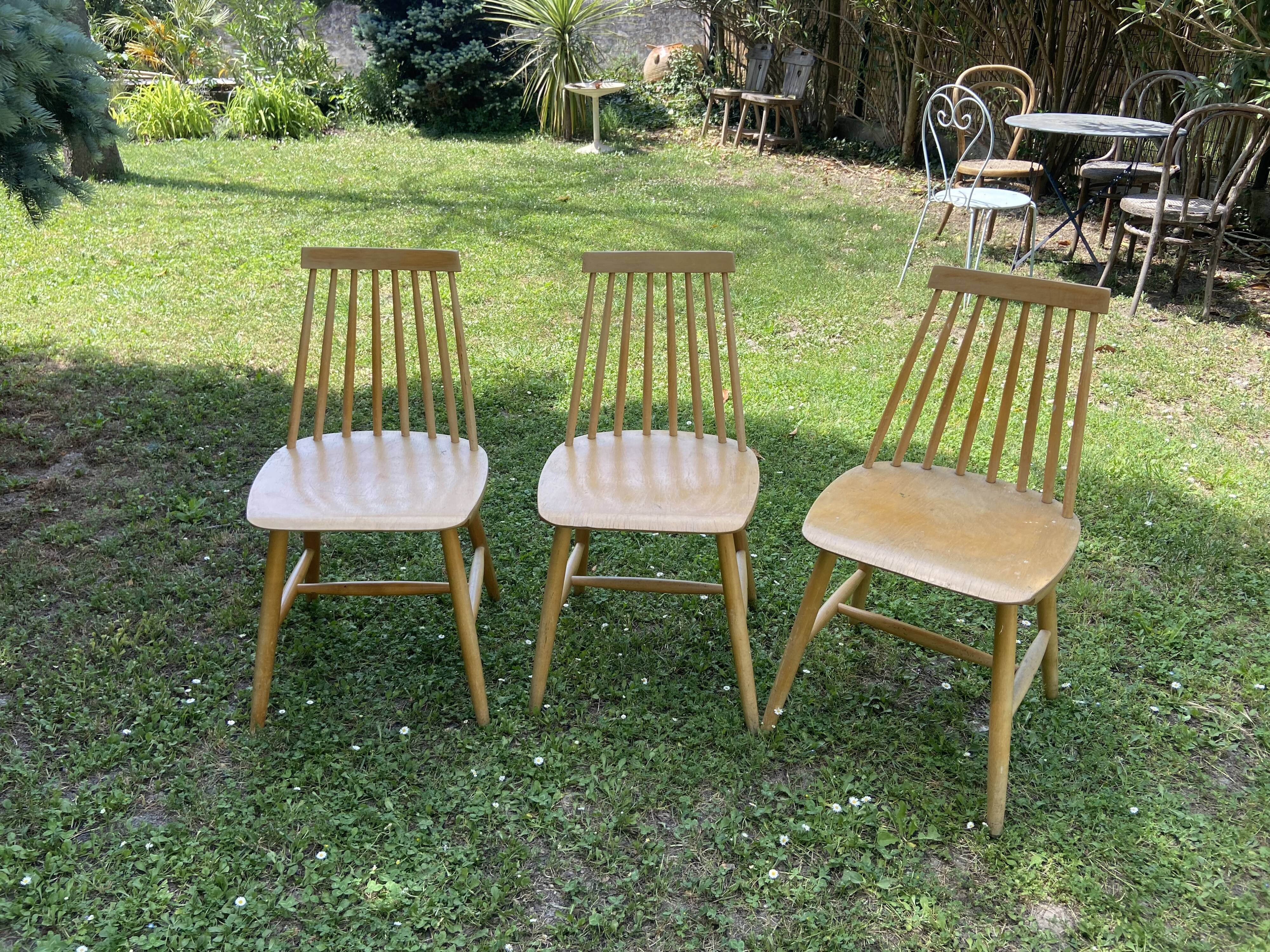 Trio of vintage Scandinavian chairs