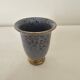 Blue ceramic vase signed (Signature to be identified) Height 12cm
